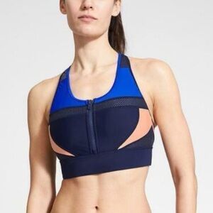 Athleta Tri-Sssntial Zip Bikini Swimsuit Top Medium